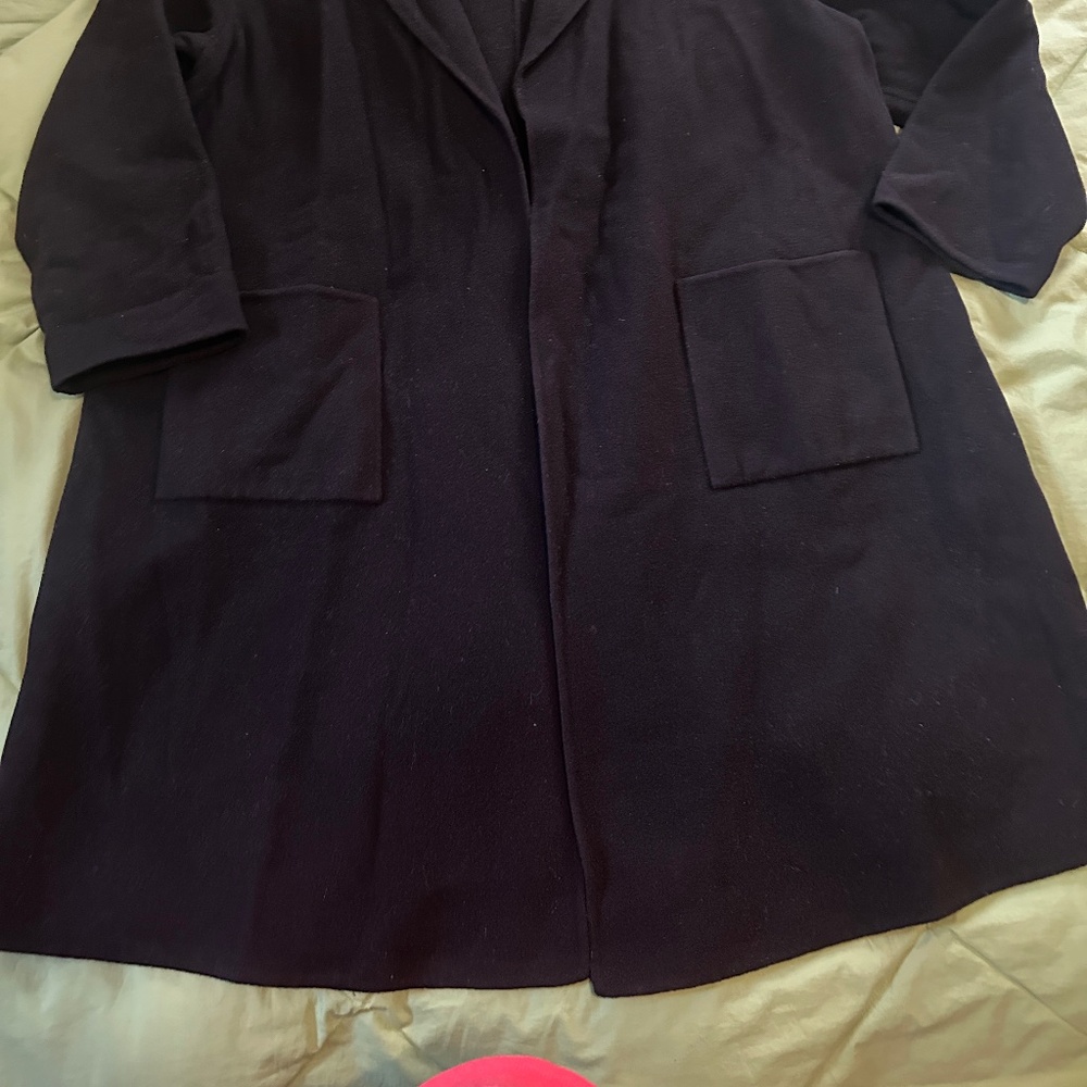 EILEEN FISHER Long open front Coat, Shawl Collar, wool/Cashmere + - Picture 7 of 14
